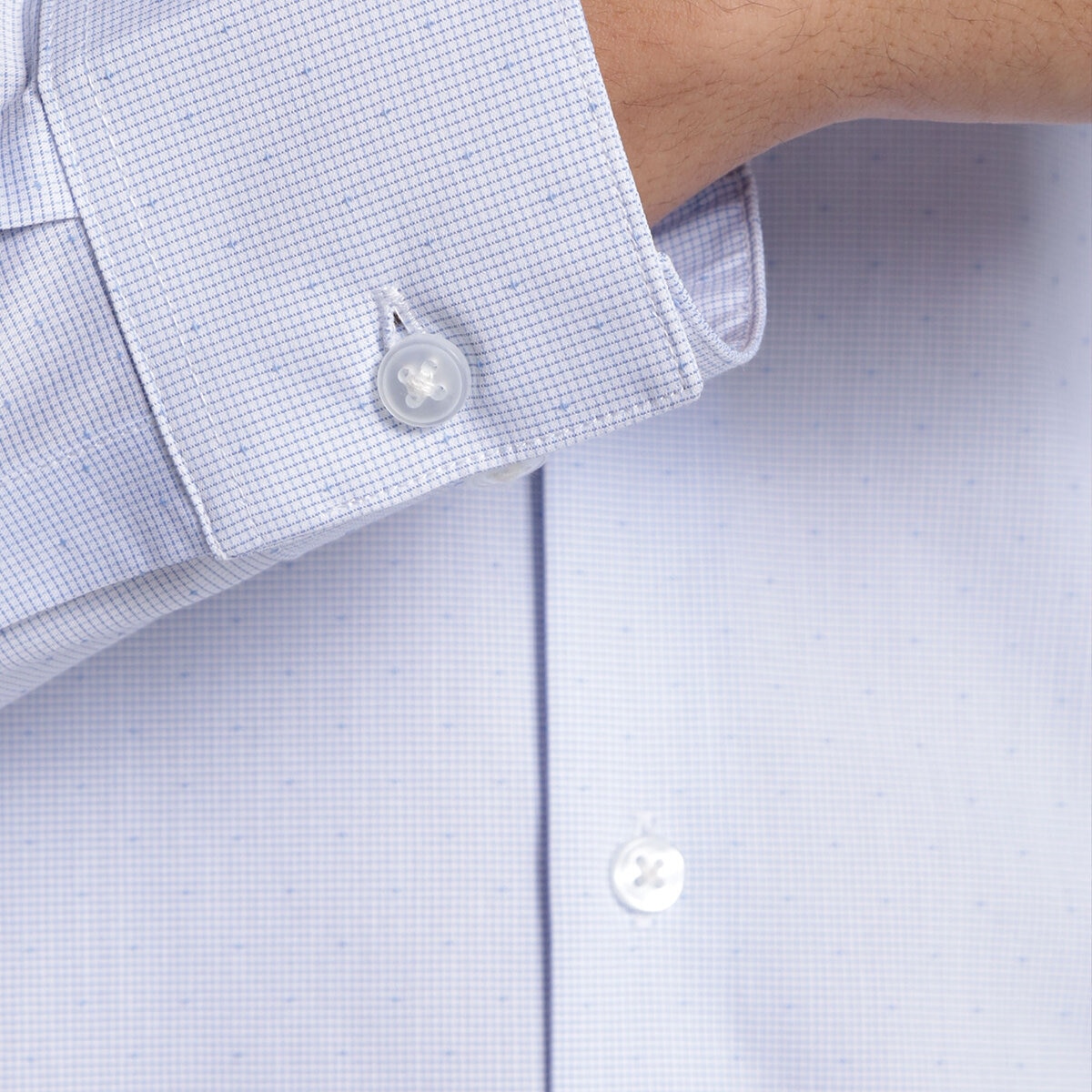 Calvin Klein Camisa para Caballero Azul Cuello 17/17.5 Manga 32/33