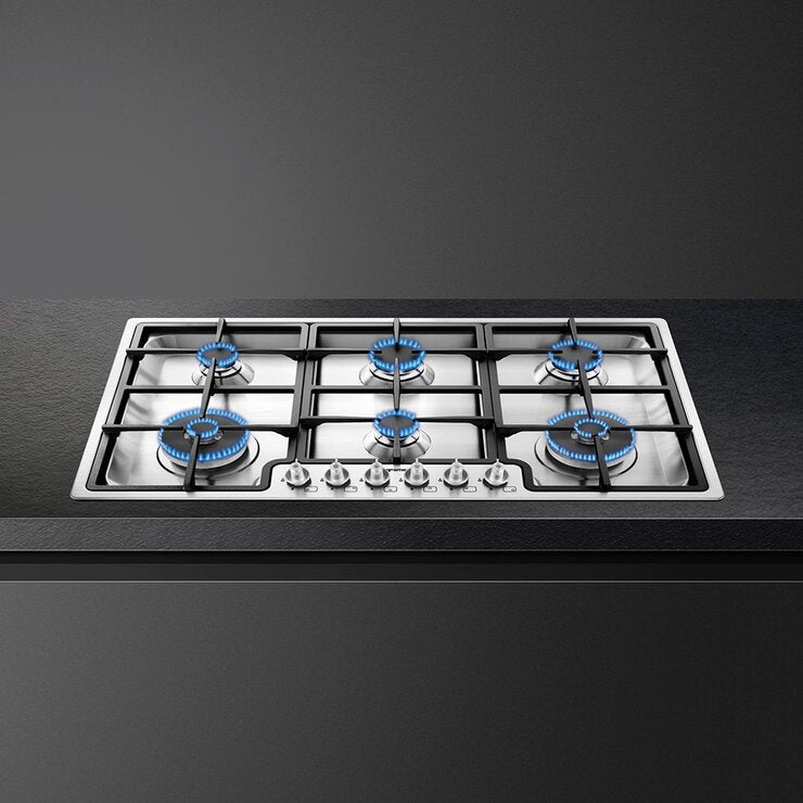 Smeg Combo de Parrilla de 6 Quemadores de Gas + Campana de 90cm Smeg Combo de Parrilla de 6 Quemadores de Gas + Campana de 90cm