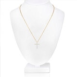 Dije de Cruz de Diamantes, Oro Amarillo 14K