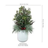 Topiario Festivo con Luces Led, Modelo Maceta Blanca Topiario Festivo con Luces Led, Modelo Maceta Blanca