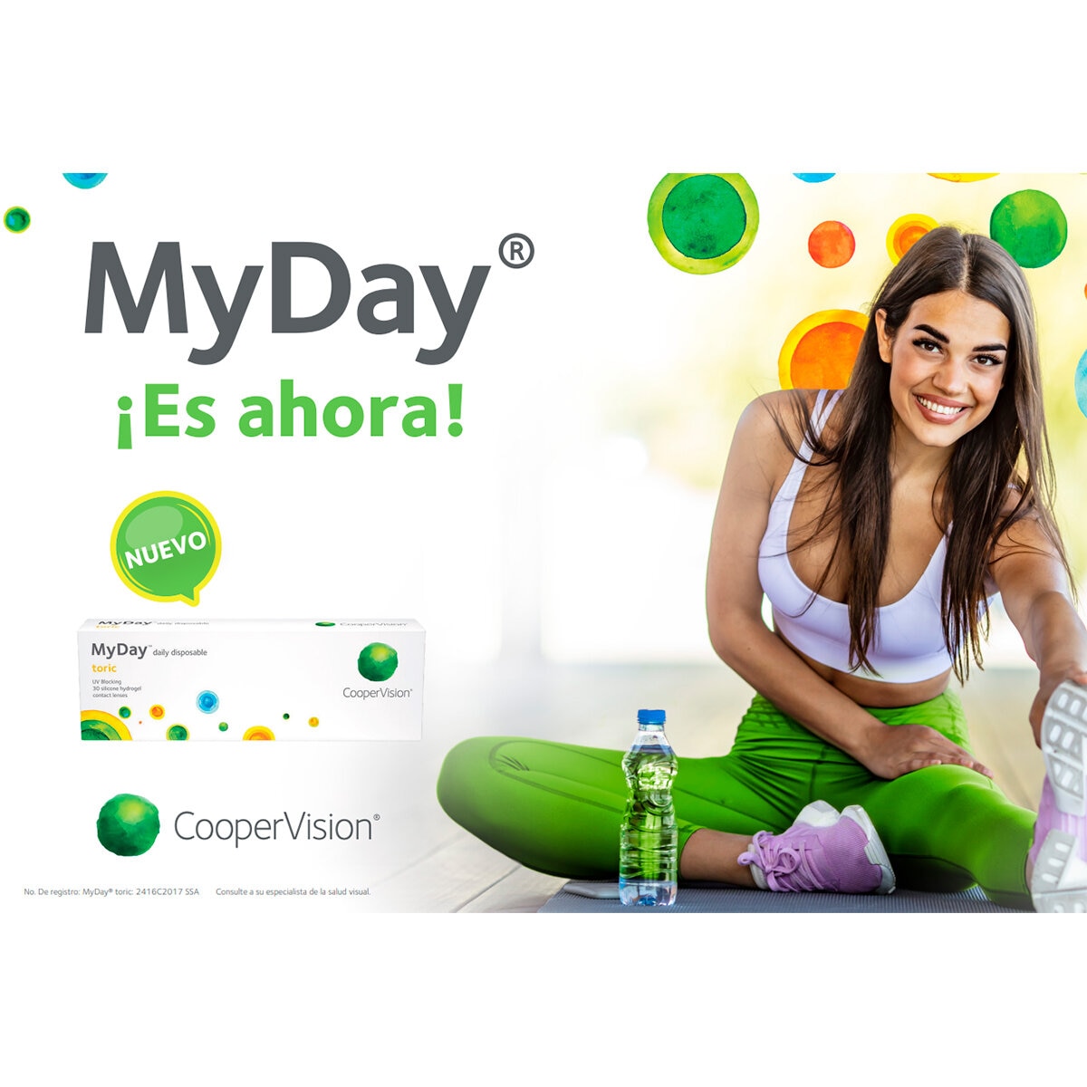 CooperVision Lentes de Contacto MyDay Toric para Astigmatismo con Miopía o Hipermetropía 30 Lentes