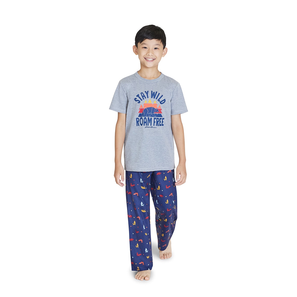 Eddie Bauer Conjunto Casual de Pijama de 4 Piezas para Niña o Niño Gris