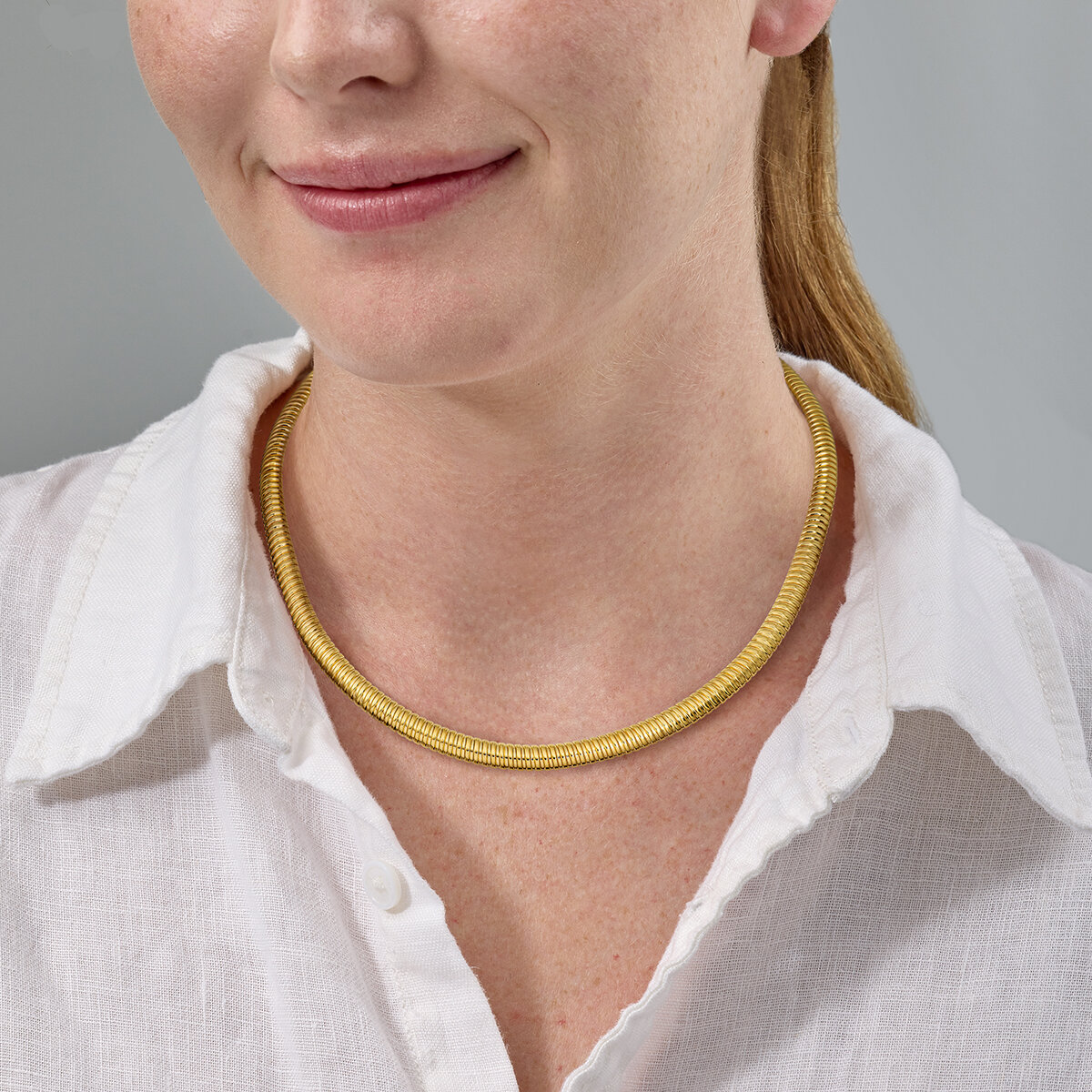 Cadena Tubogas, 45.72cm, Oro Amarillo 14K