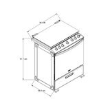 Whirlpool Estufa de gas con 6 quemadores de 76cm