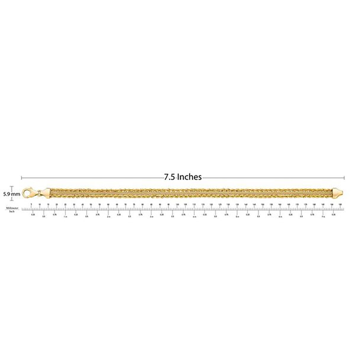 Pulsera para Dama, Oro Amarillo de 14K de 19cm