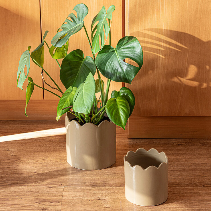Over & Back, Inspiration Set de 2 Macetas Beige