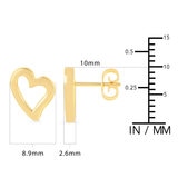 Aretes de Corazon, Oro Amarillo 14K