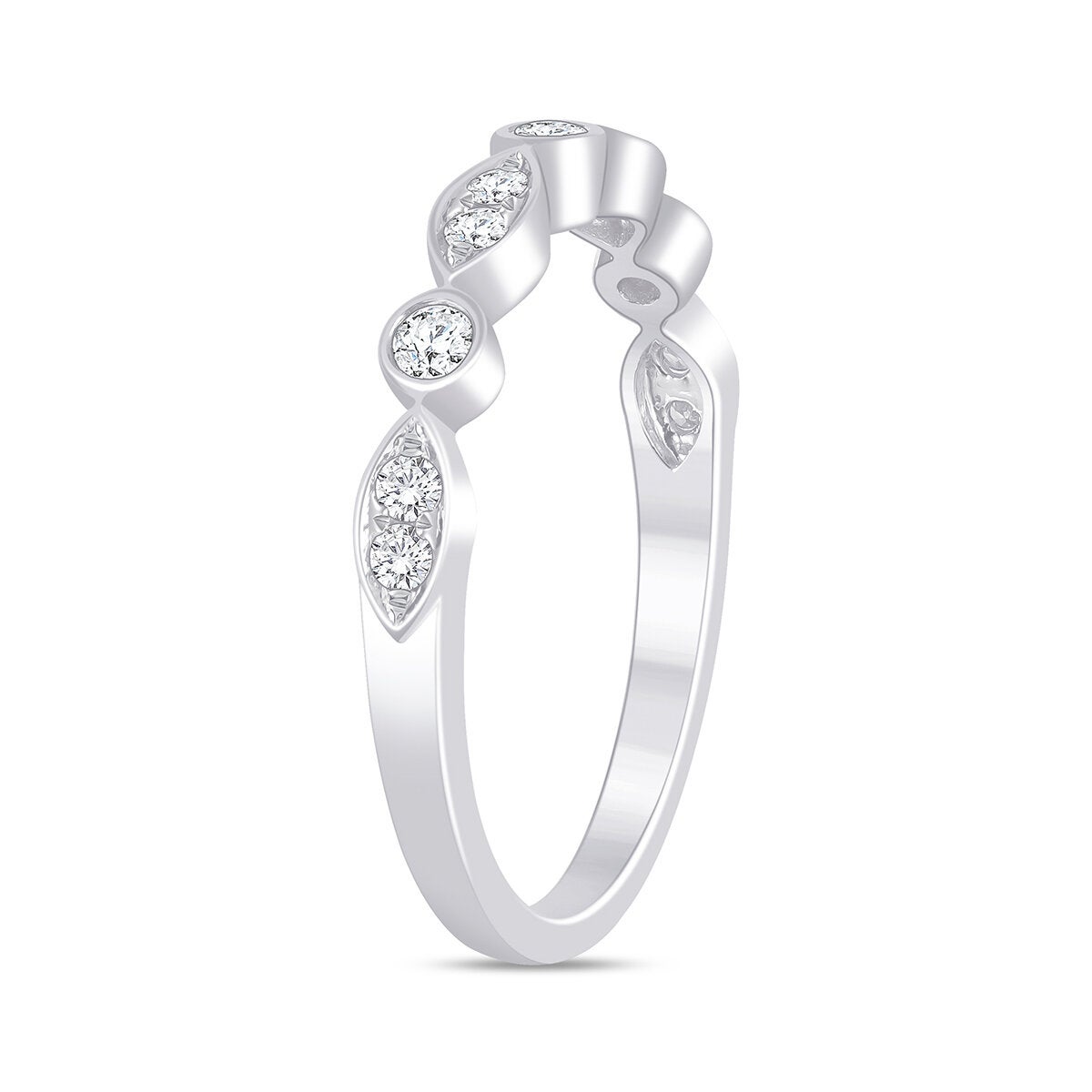 Anillo de Diamantes, 0.23 ct, Oro Blanco 14K