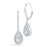 Aretes de Diamantes .95ctw, Forma de Lágrima, Oro Blanco 14kt Aretes de Diamantes .95ctw, Forma de Lágrima, Oro Blanco 14kt