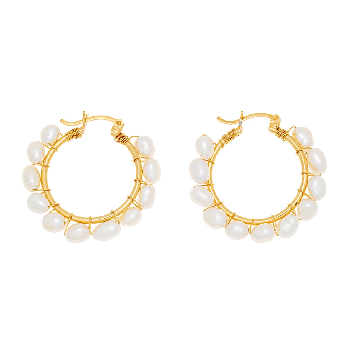 Ablime, Aretes de Arracada, en Baño de Oro y Perla de Río