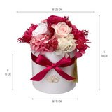 Mina'an Flor Eterna, Bouquet Mix Frambuesa, Caja Blanca