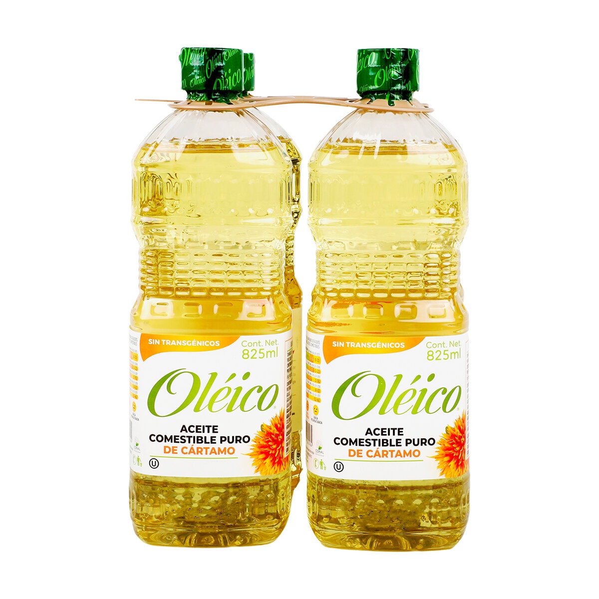 Oléico Aceite Comestible Puro de Cártamo 4 pzas de 825 ml