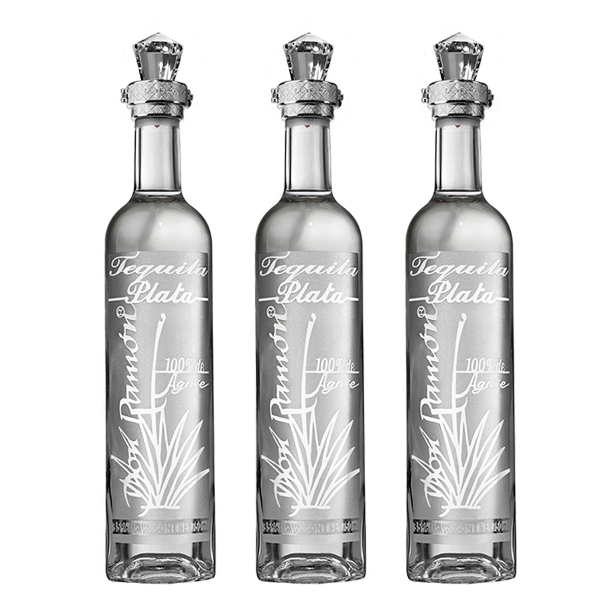 Tequila Don Ramón Plata Punta Diamante 3 de 750 ml