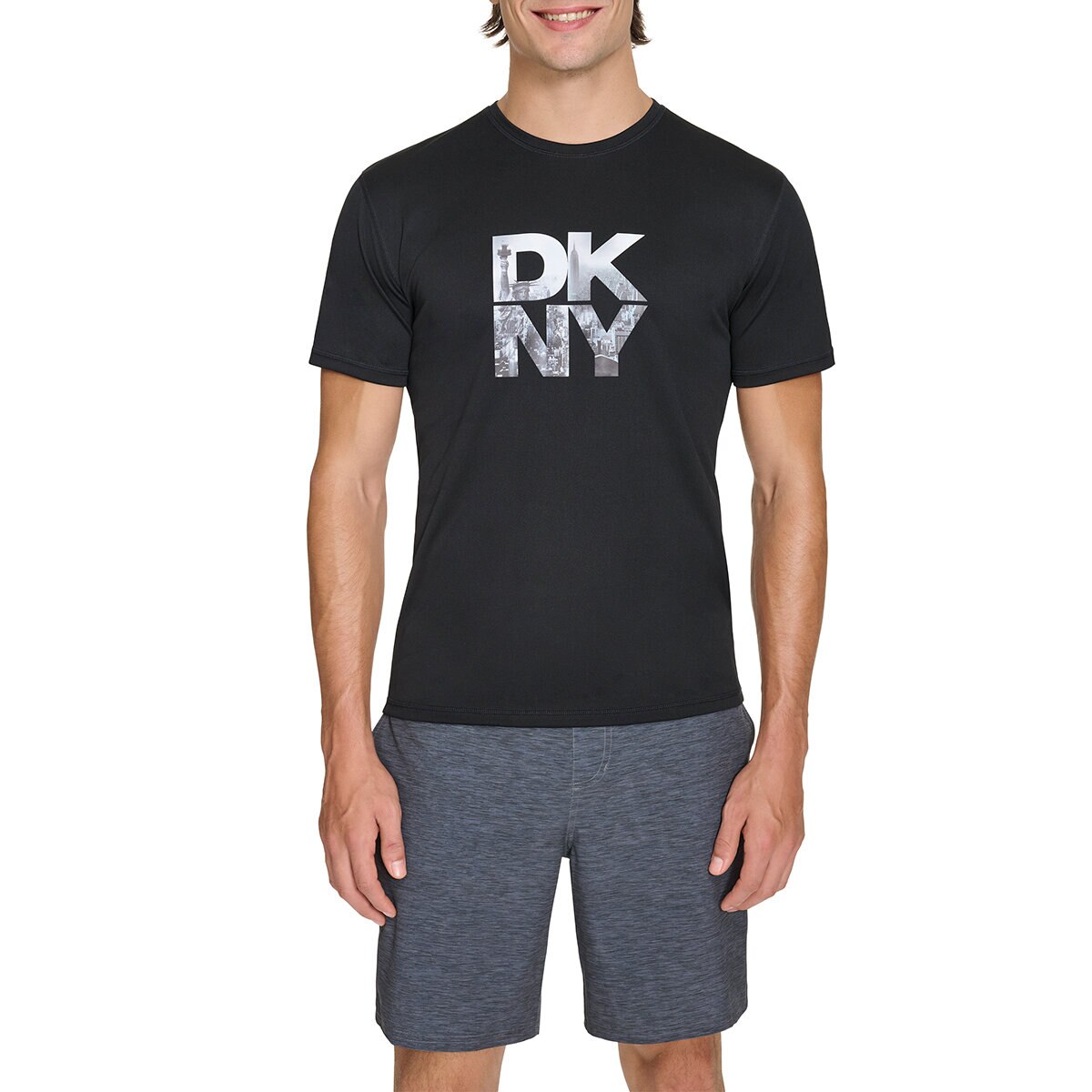 DKNY Playera para Caballero Negro Extra Grande