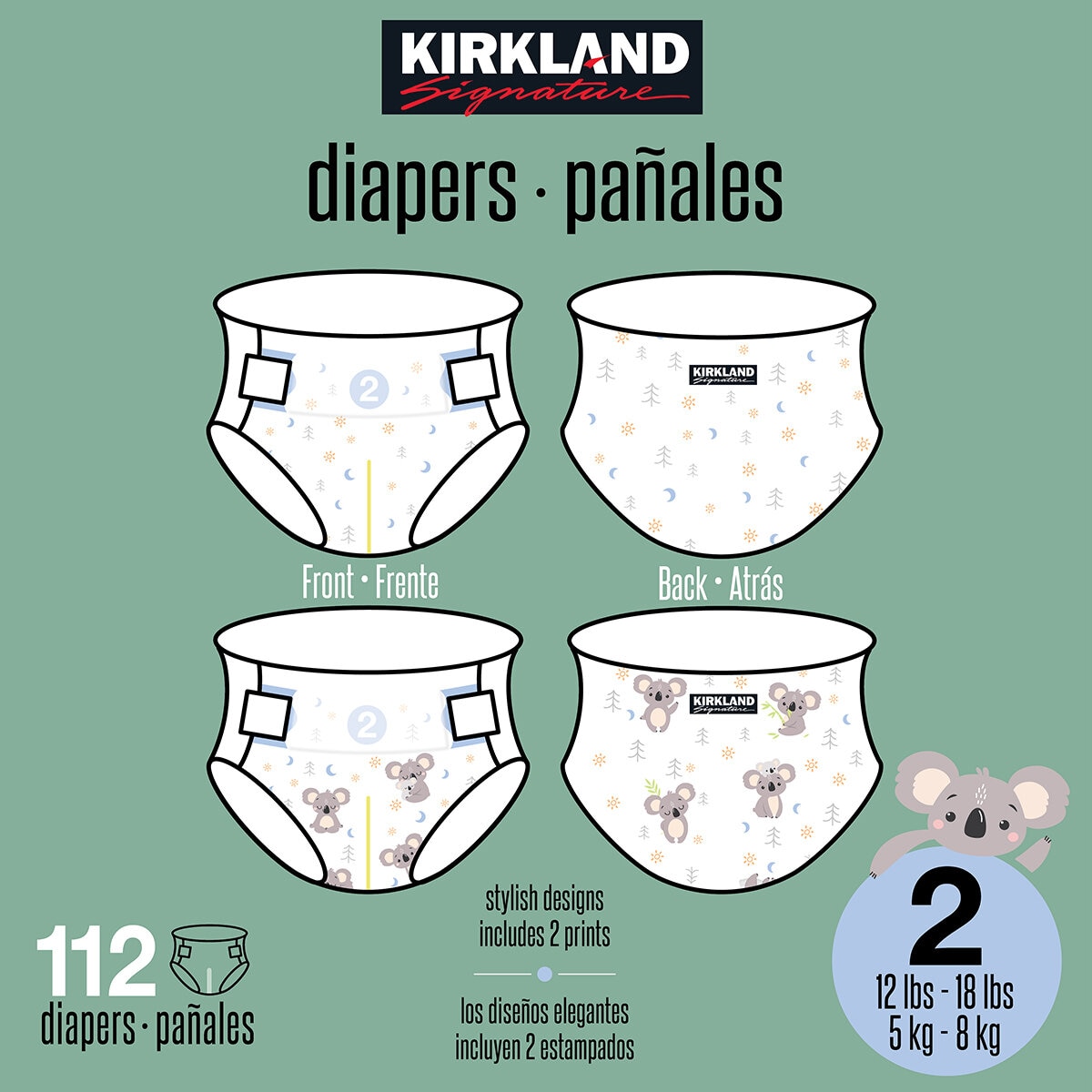 Kirkland Signature Pañales Etapa 2 Unisex 112 pzas