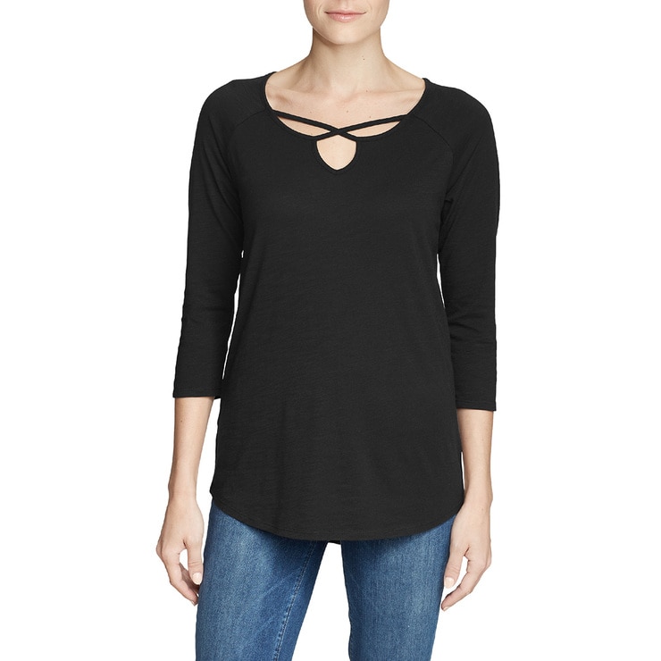 Eddie Bauer Maglione Donna Girocollo Leggero - Rosa, 55% Cotone 45% Poliammide, Taglia S