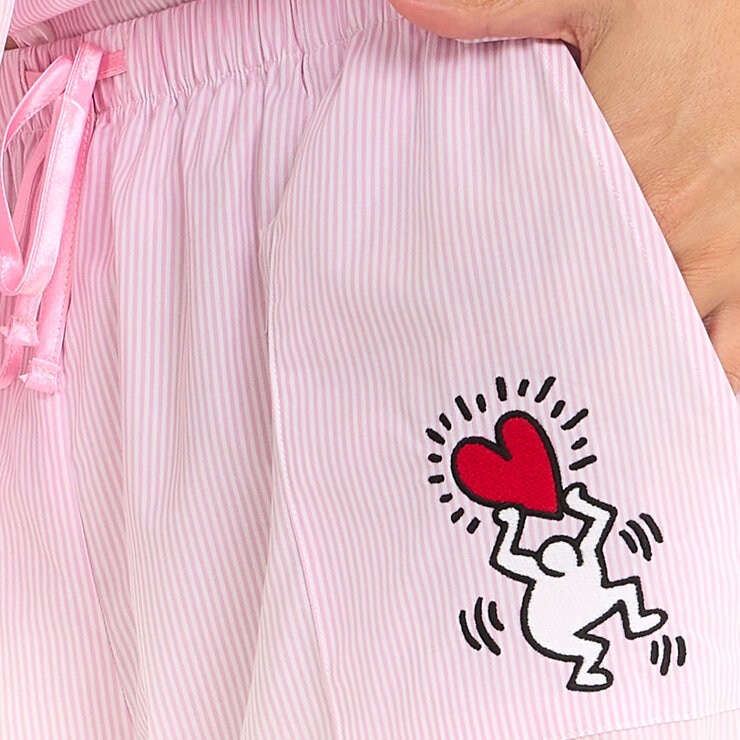 Keith Haring Pijama para Dama Rosa Chica