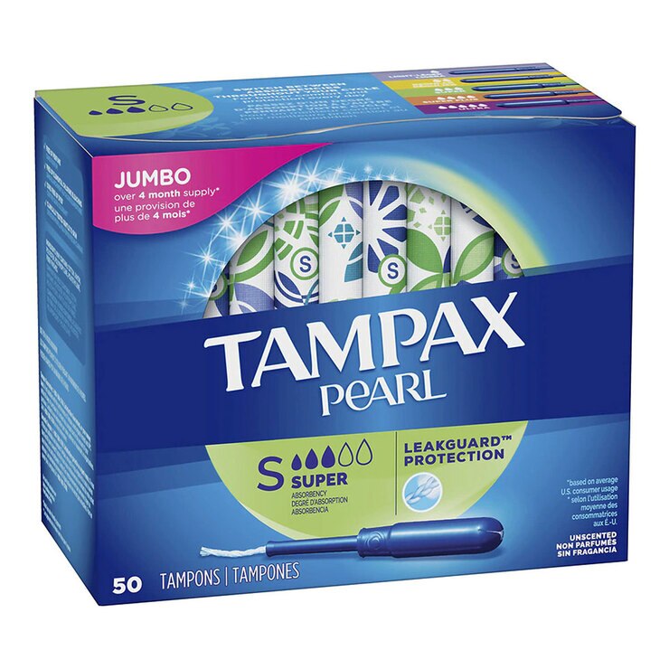 Tampones, Tampax Pearl Super, 50 piezas Costco México