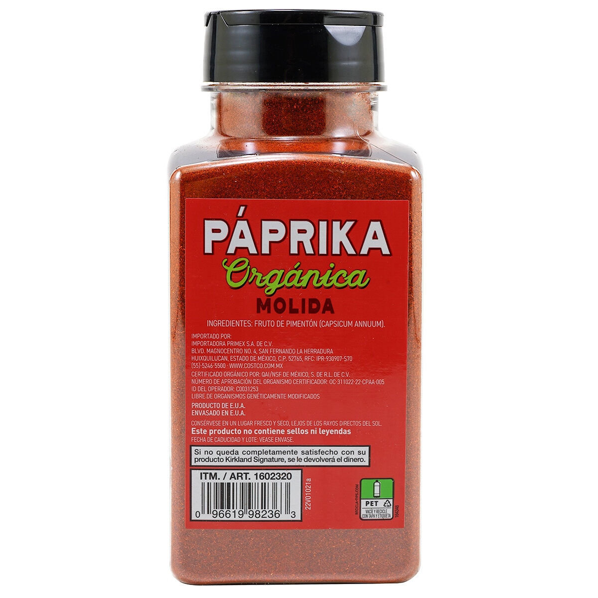 Kirkland Signature Paprica Orgánica Molida 374 g