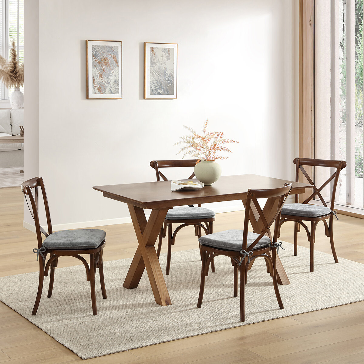 Sutton Place, Juego de 2 Cojínes para Silla, Gris