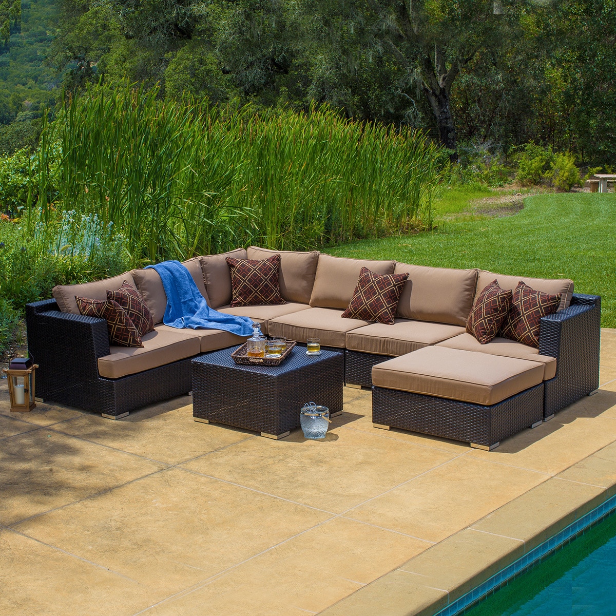 Sala de Jardín Seccional Beige Niko, 8 Piezas Costco México