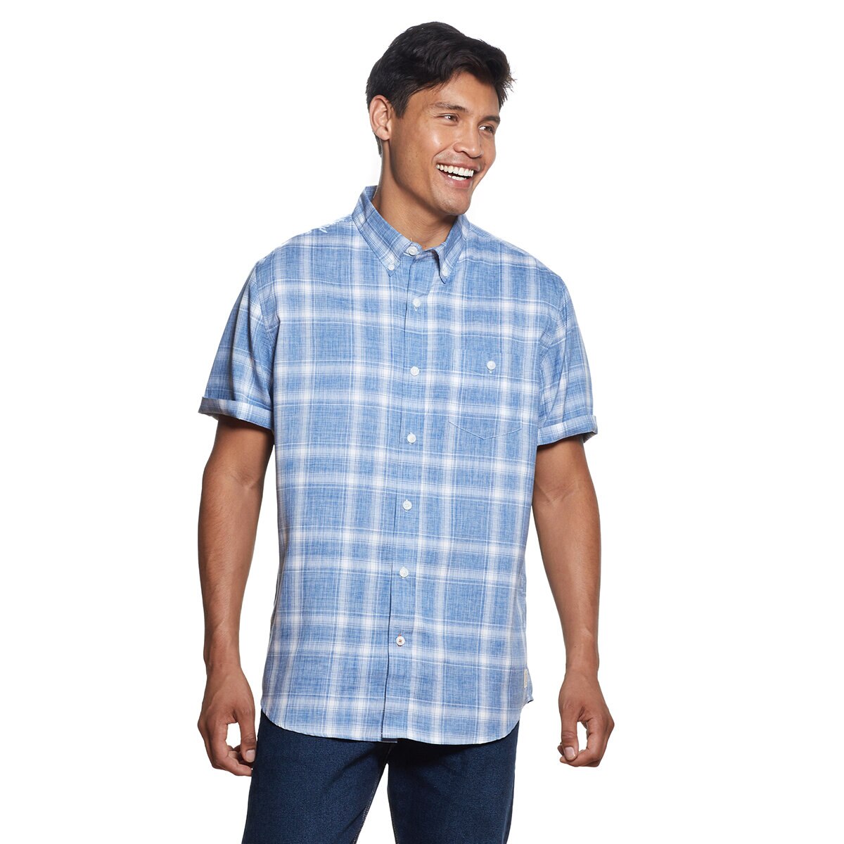 Weatherproof Camisa para Caballero Varias Tallas Azul con Blanco