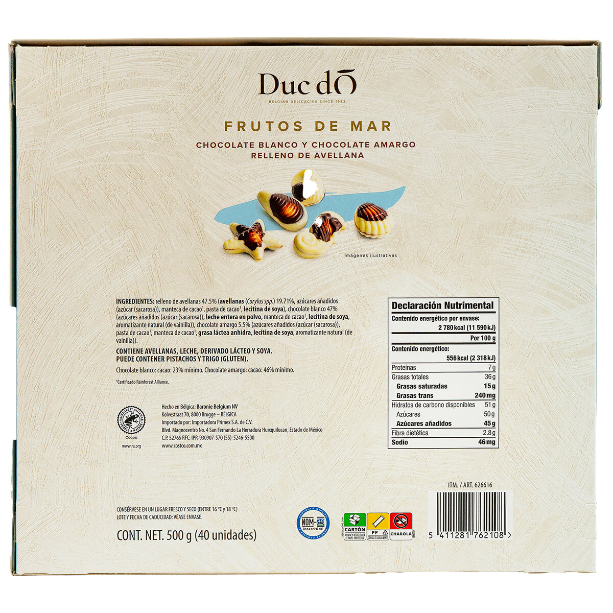 Duc d'O Frutos de Mar Chocolates Belgas 500 g
