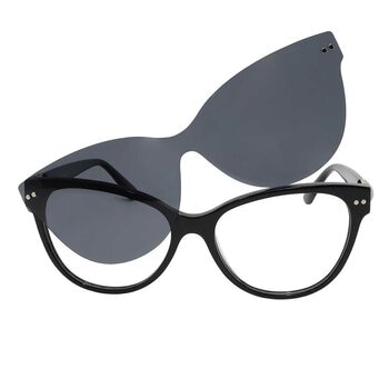 Cloe CLE.10014.0BLK.55 Armazón Oftálmico + Clip Solar Polarizado