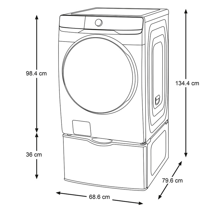 Samsung Lavasecadora Eléctrica 22Kg/13Kg con Pedestal