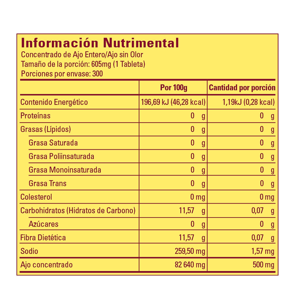 Nature Made Ajo sin olor 300 tabletas