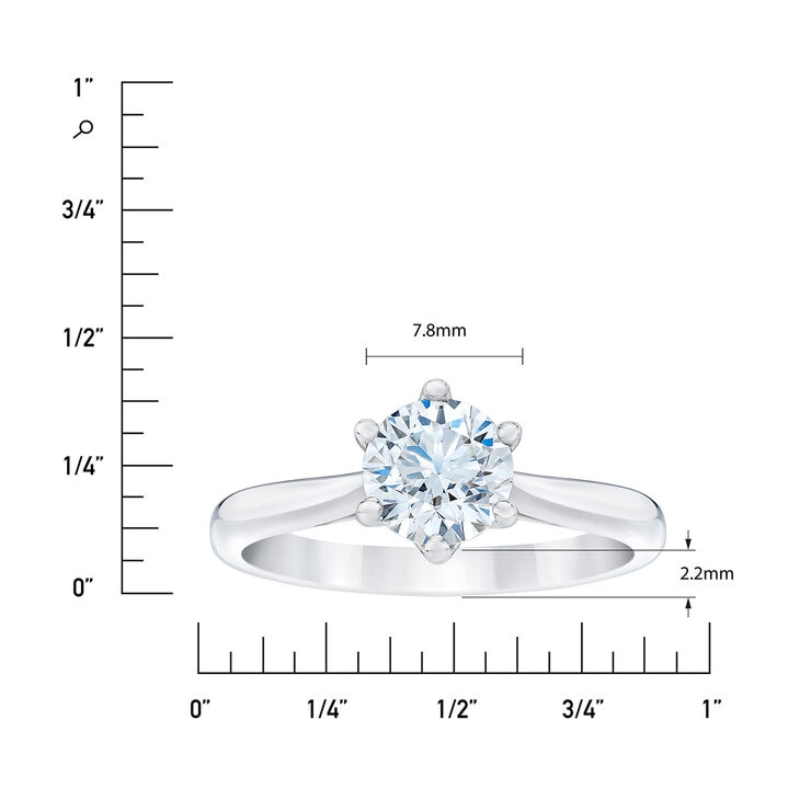 Anillo, 1.0ct Diamante Solitario, Platino