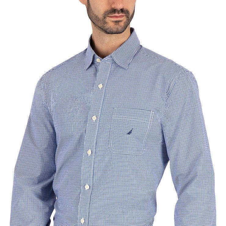Nautica Camisa para Caballero Azul cuadros Mediana