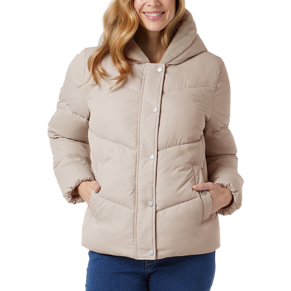 32 Degrees Heat Chamarra para Dama Beige Extra Grande