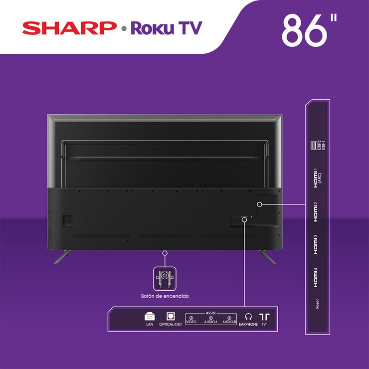 Sharp Pantalla 86" UHD Roku TV