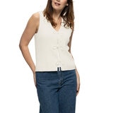 Hilary Radley Chaleco de Punto para Dama Blanco Chica