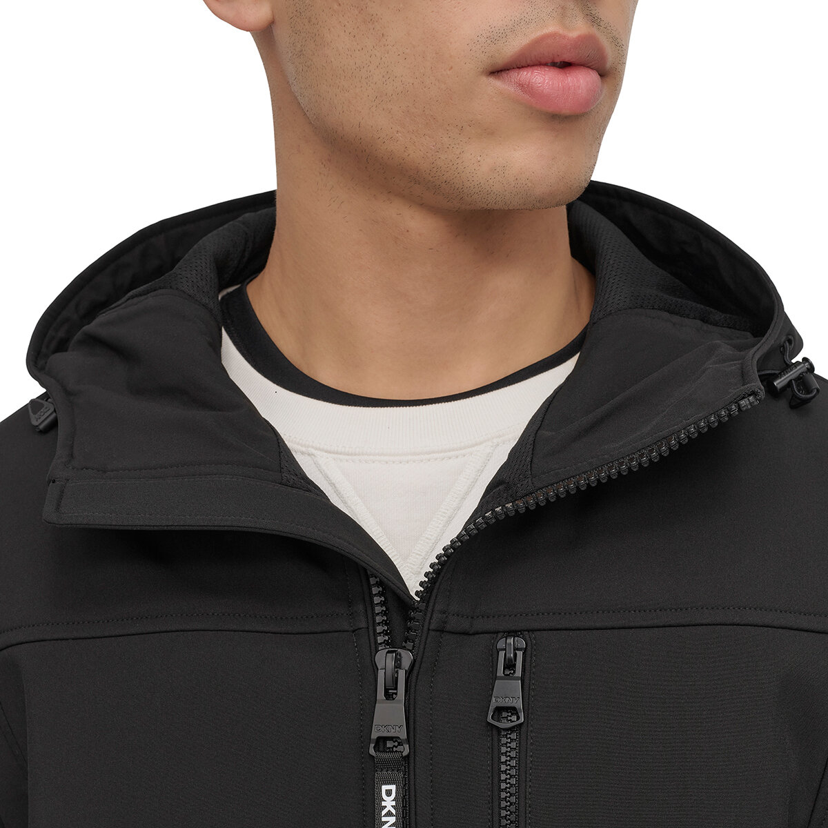 DKNY Chamarra para Caballero Negro Grande
