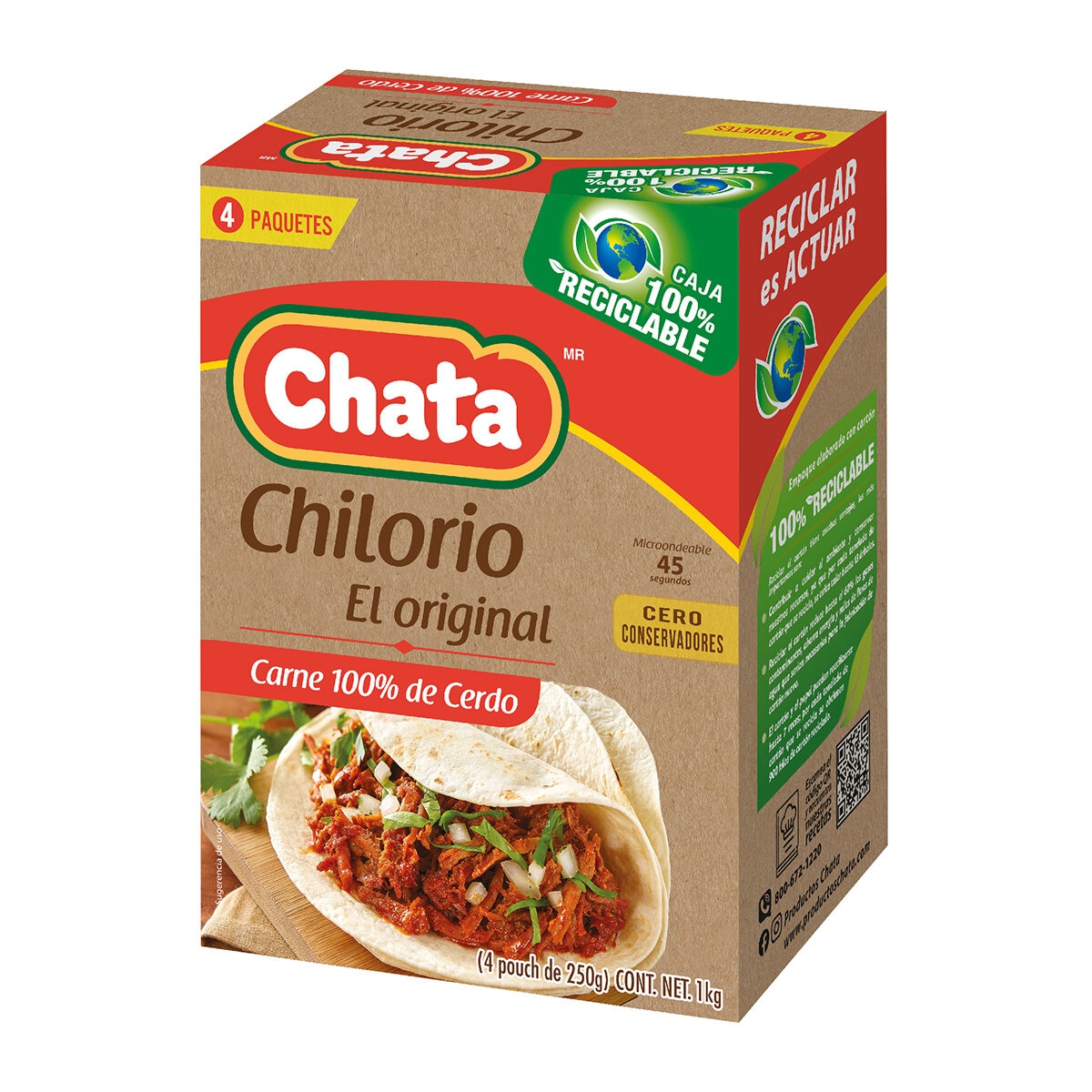 Chata Chilorio de Cerdo 4 sobres de 250 g