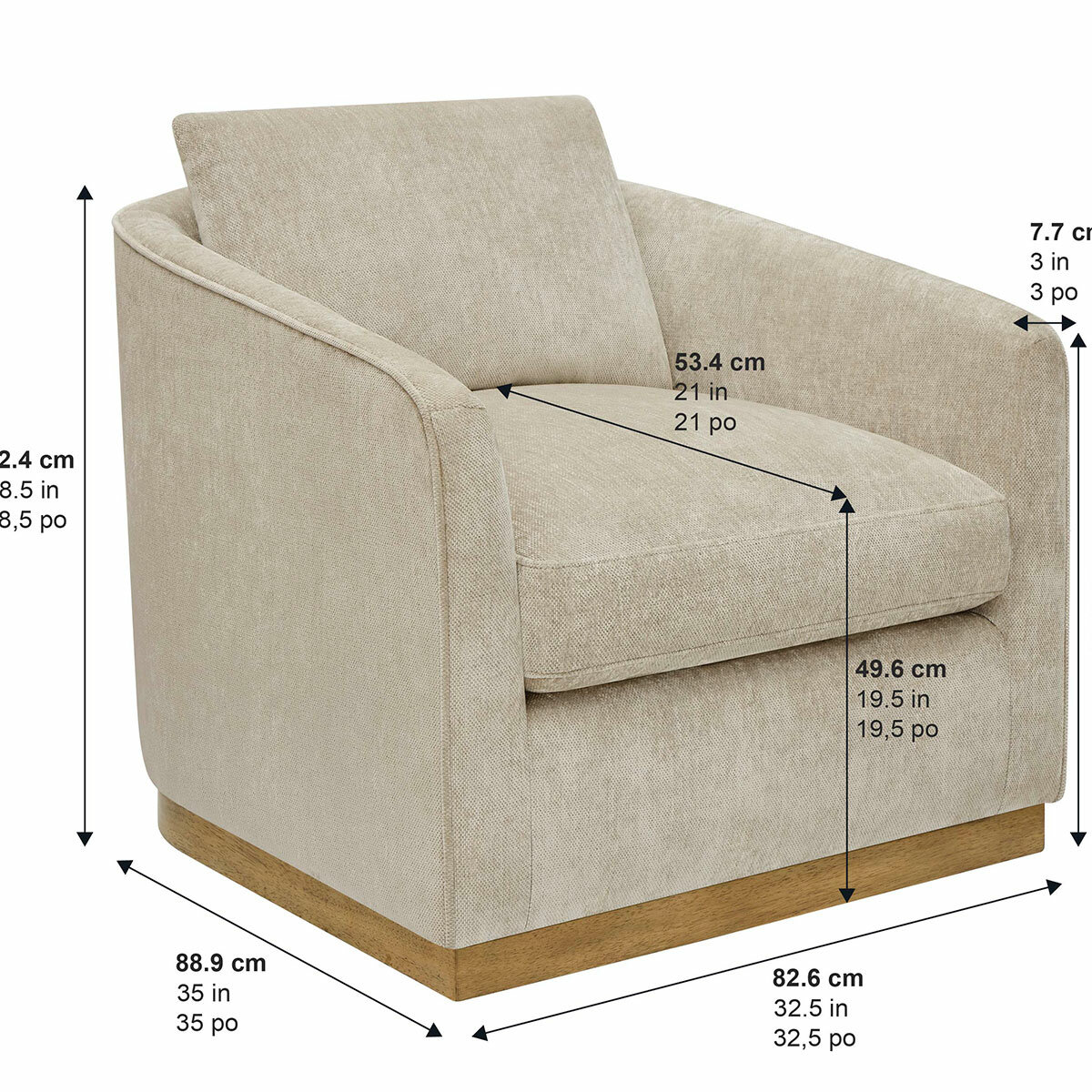 Henredon, Sillón Giratorio de Tela Henredon, Sillón Giratorio de Tela