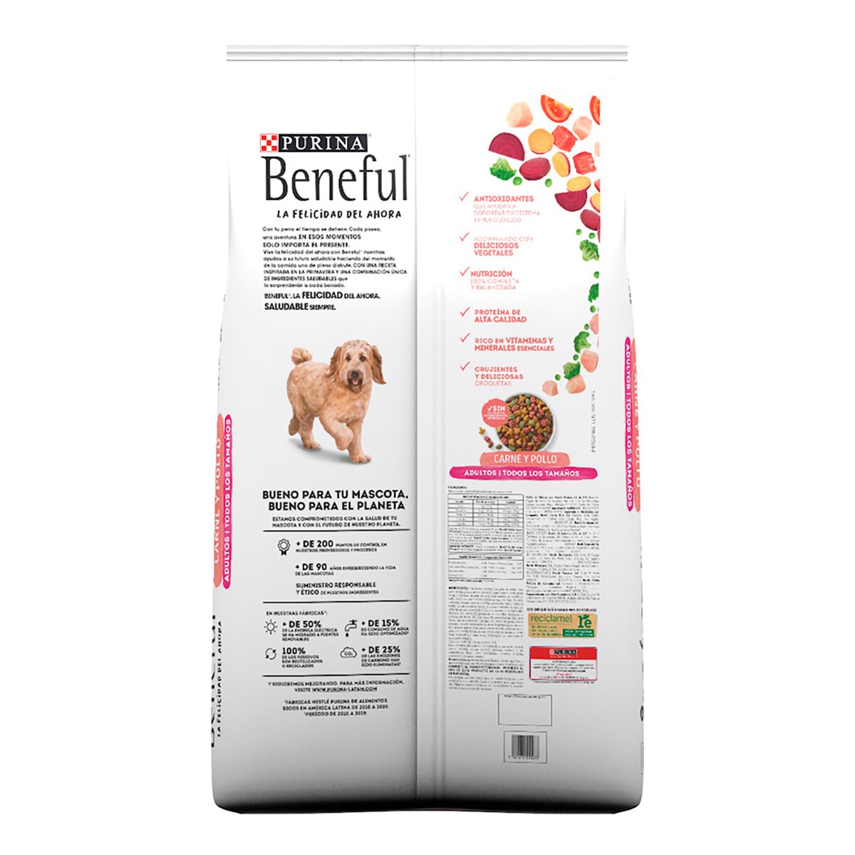 Beneful Purina Adulto Primavera Sorprendente Carne y Pollo 22 kg