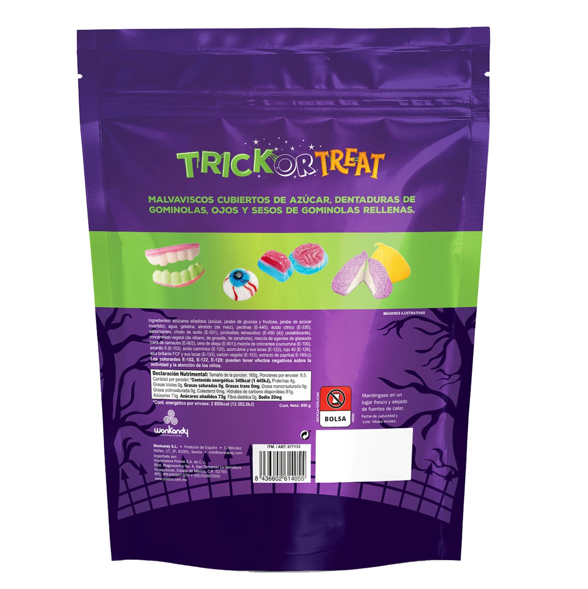 Wonkandy Trick or Treat Malvaviscos Cubiertos de Azúcar 850 g