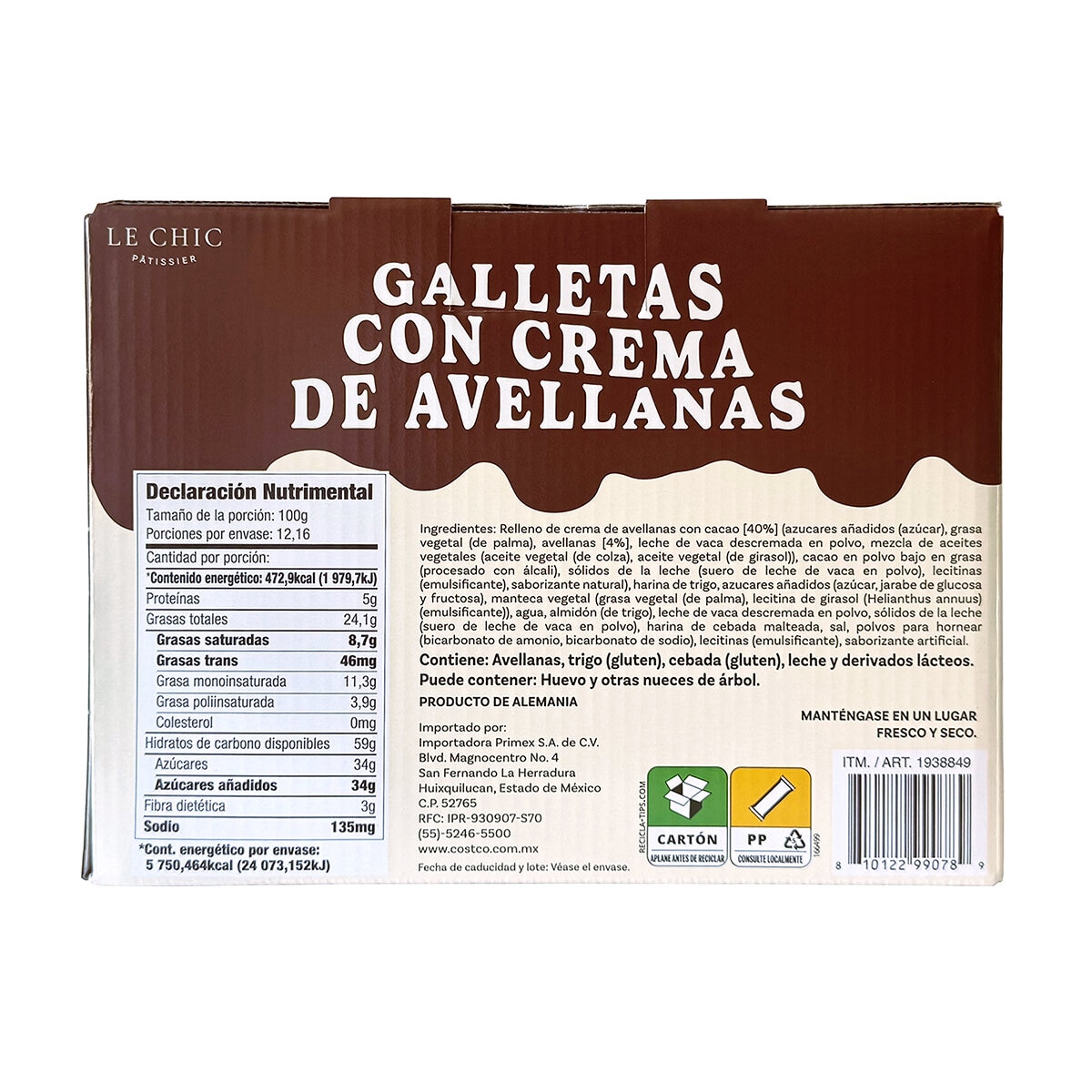 Le Chic Patissier Galletas Rellenas de Crema de Avellanas 4/304 g