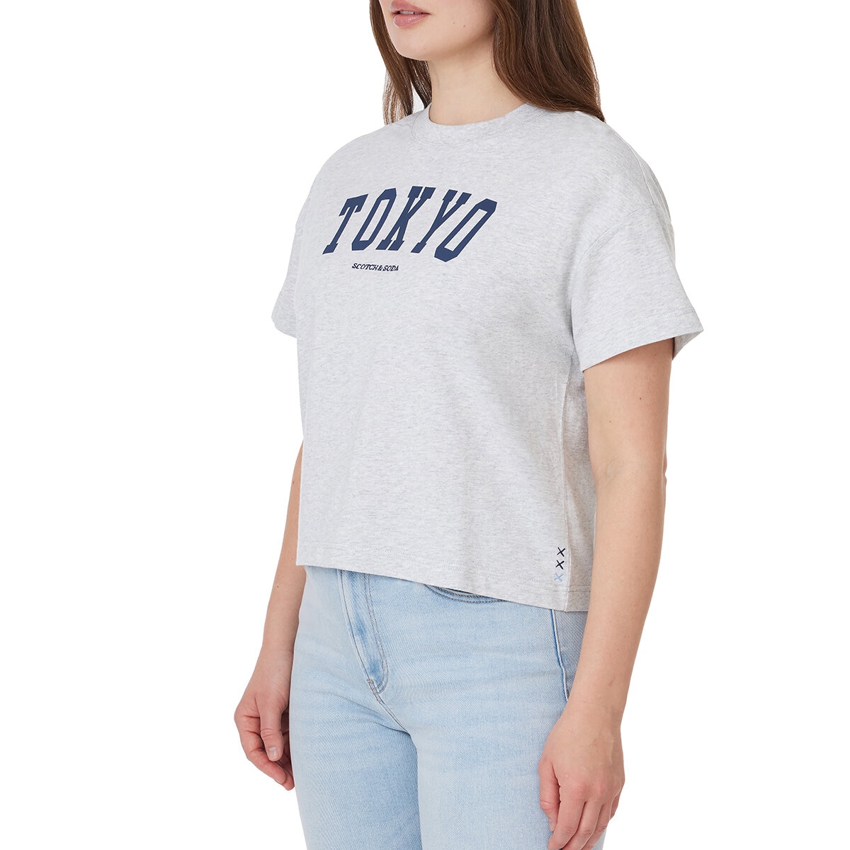 Scotch and Soda Playera para Dama Gris Extra Chica
