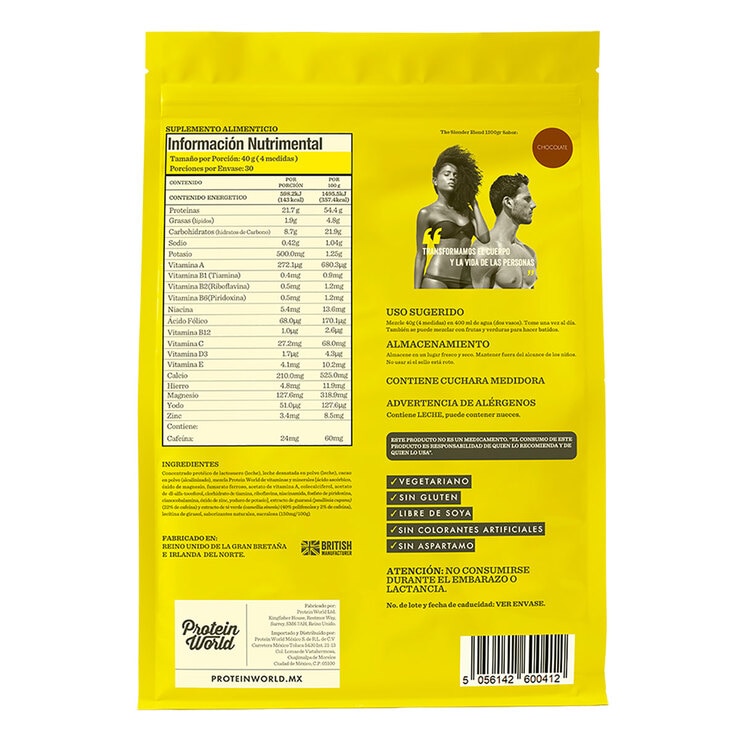 Protein World Slender Proteína en Polvo Sabor Chocolate 1.2 kg
