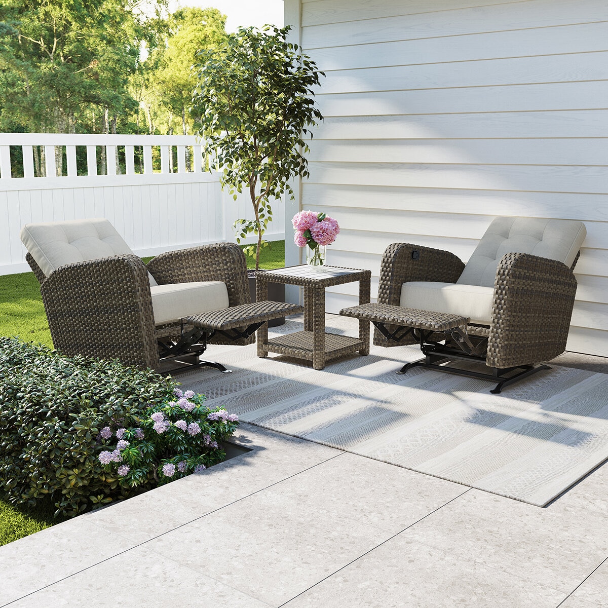 Living Style, Juego de Sillones Reclinables Con Mesa de Thomasville
