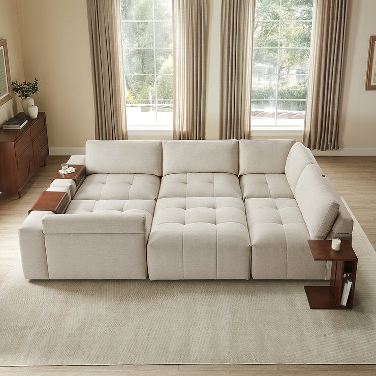 Aiden & Ivy, Paige, Seccional Modular de 6 Piezas con Otomano