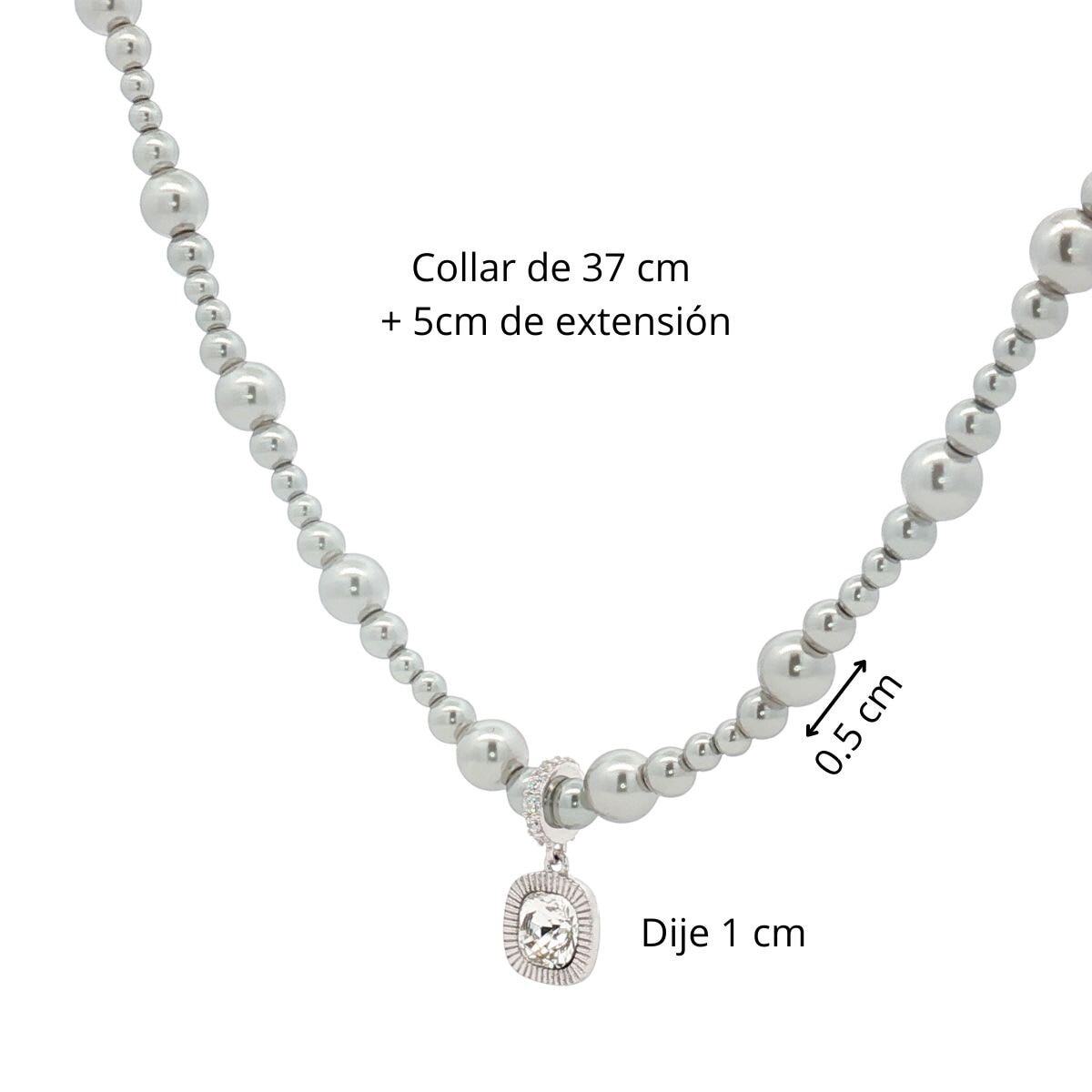 Mayfer, Juego de Collar y Aretes, Plata .925, con Cristal Austríaco