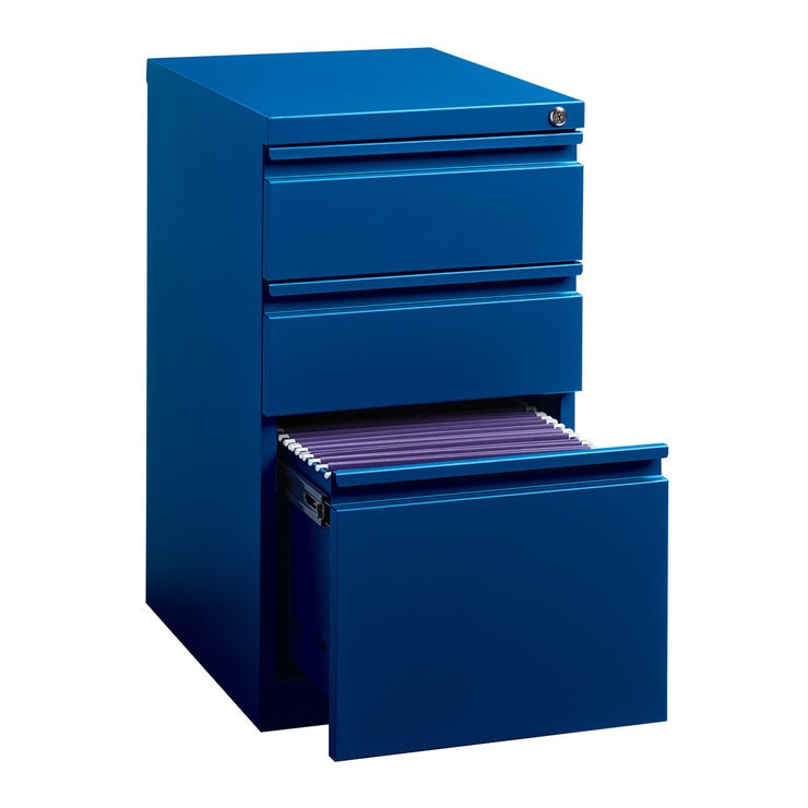 Hirsh archivero metálico dos cajones lapiceros y cajón archivero tamaño carta color azul