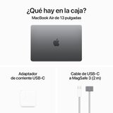 Apple MacBook Air 13" Chip M3 512GB Gris Espacial CPU de 8 núcleos GPU de 10 núcleos Memoria unificada de 24GB