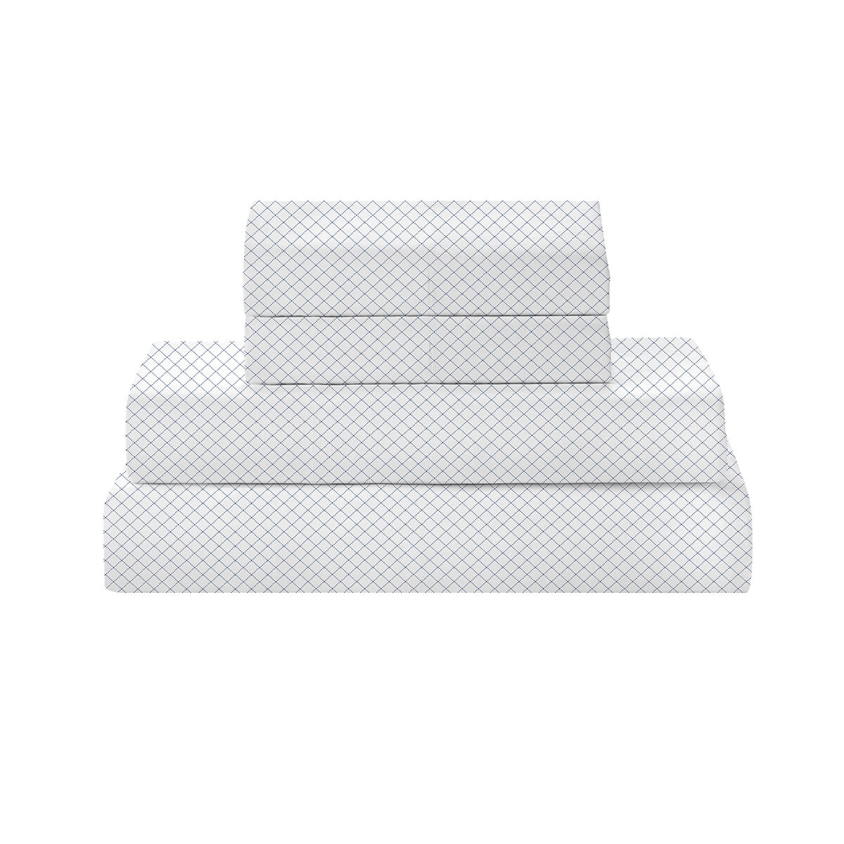 Juego de Sábanas Tamaño Queen 6 Piezas, Clover Chain Blue