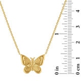 Collar con Dije de Mariposa, Oro Amarillo de 14 k
